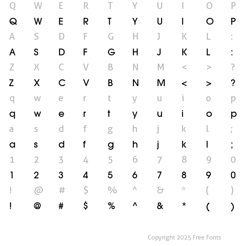 Character Map of AvantGarde LT Medium Regular