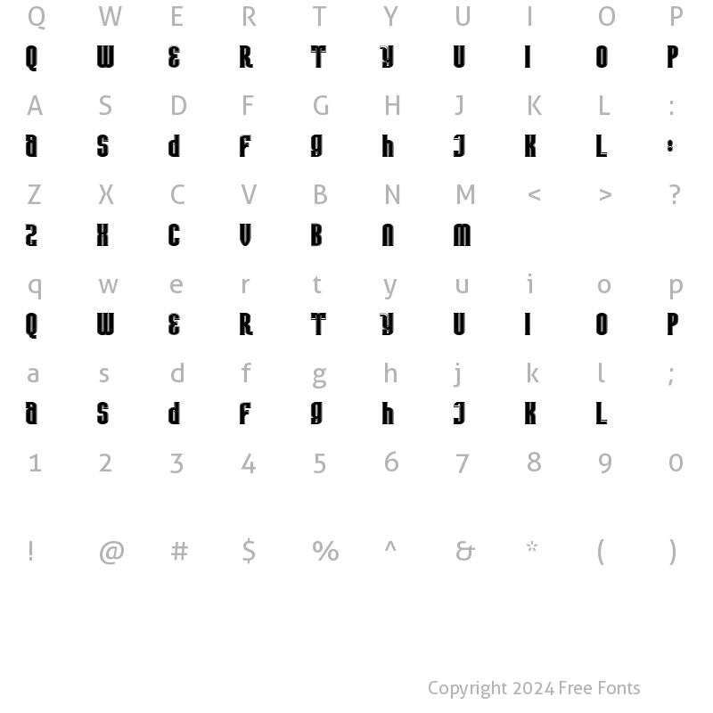 Character Map of Avatar Bold Regular