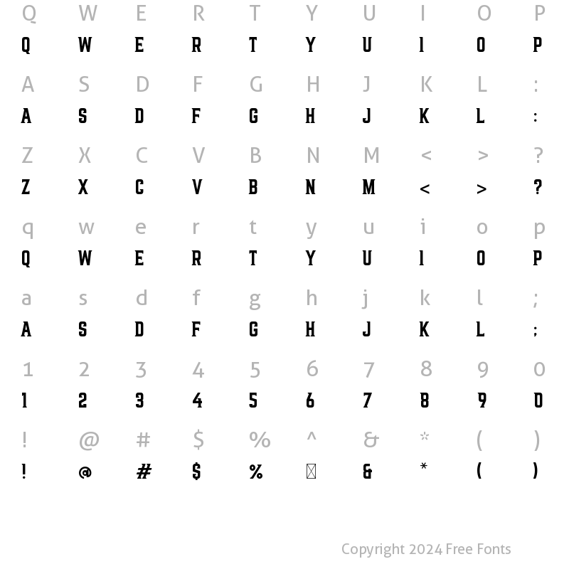 Character Map of Averil Regular