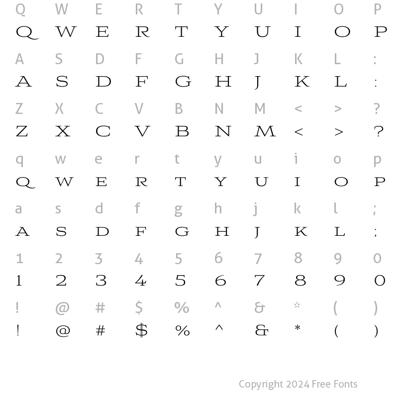 Character Map of AvianoWedge-Re ?