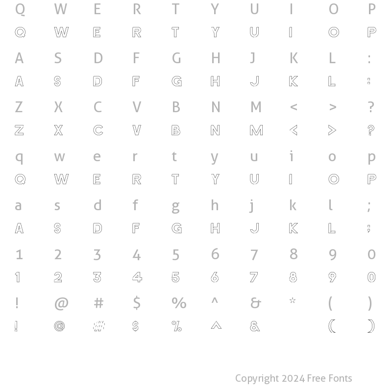 Character Map of AVICENNA_Hollow Regular