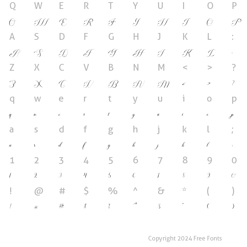 Character Map of Avidnaya Regular