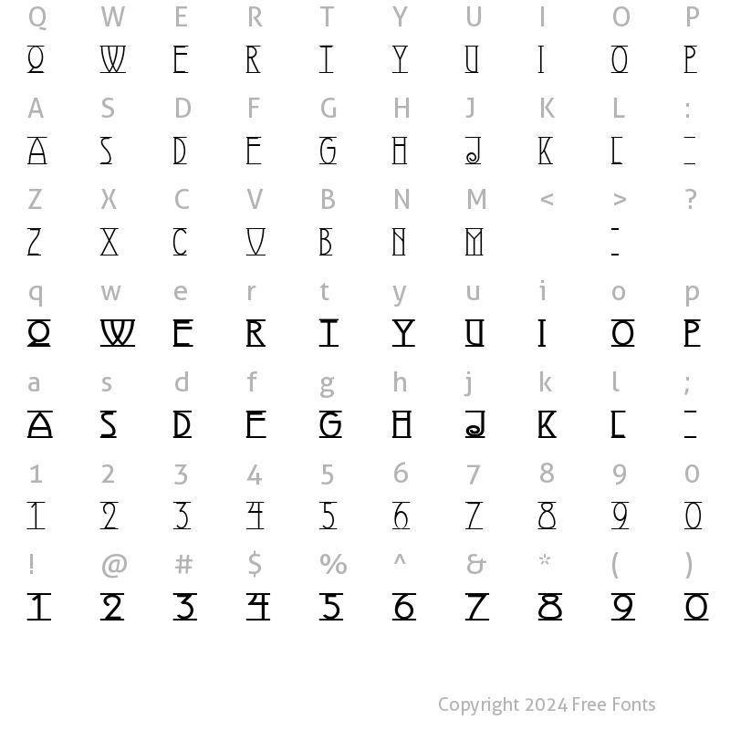 Character Map of Avignon NF Regular