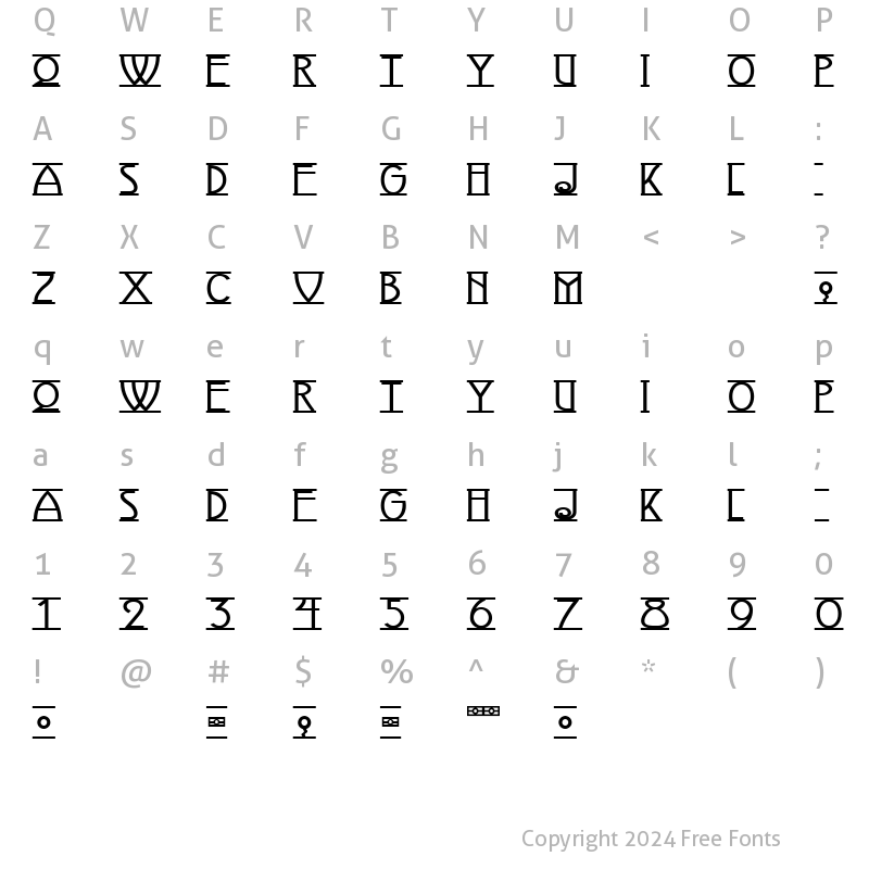 Character Map of Avignon Regular