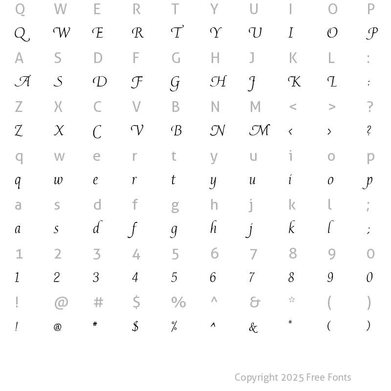 Character Map of Avocet Light Regular