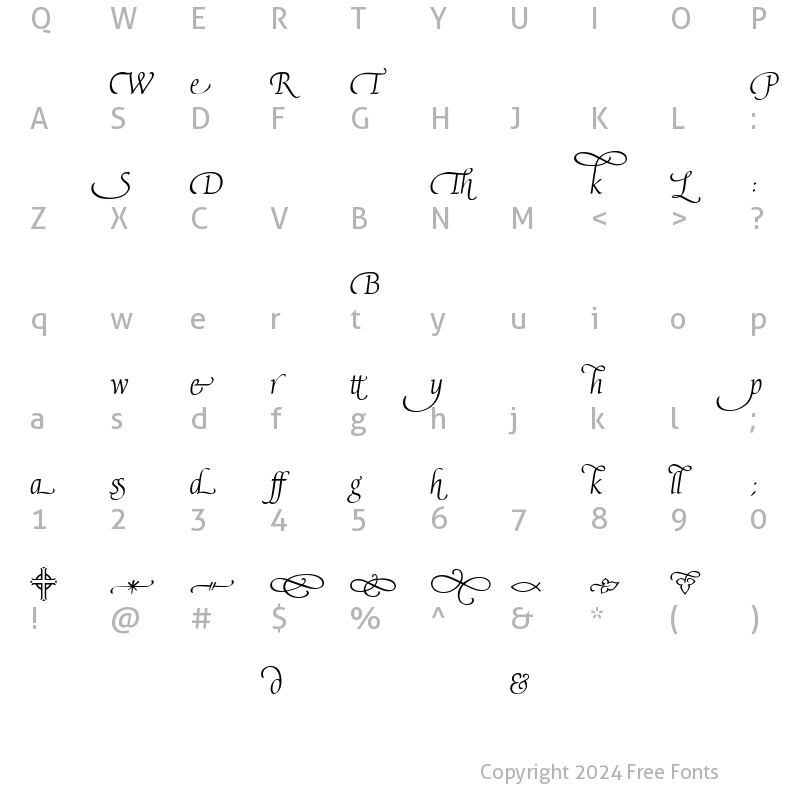 Character Map of Avocet Light Xtras Regular