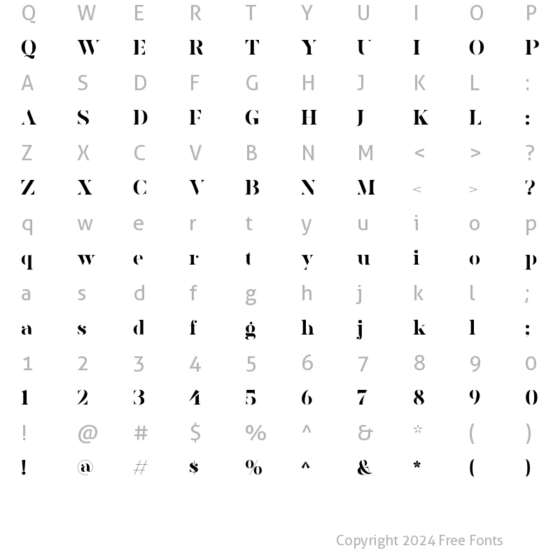 Character Map of AVONE Stencil