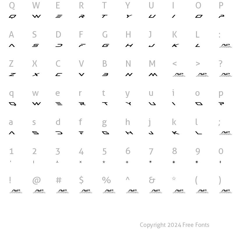 Character Map of AVP Regular