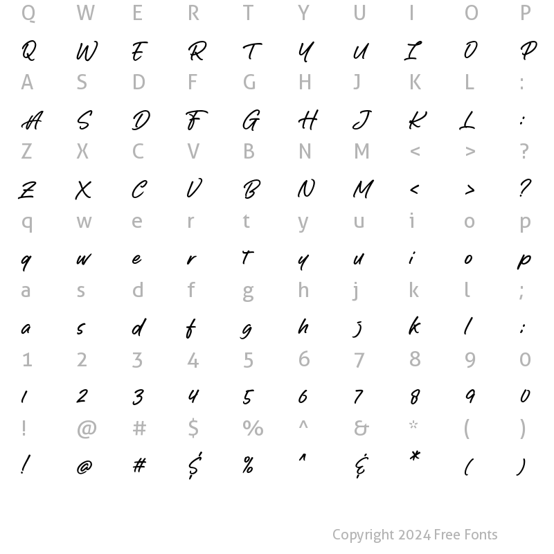 Character Map of Awaking Regular