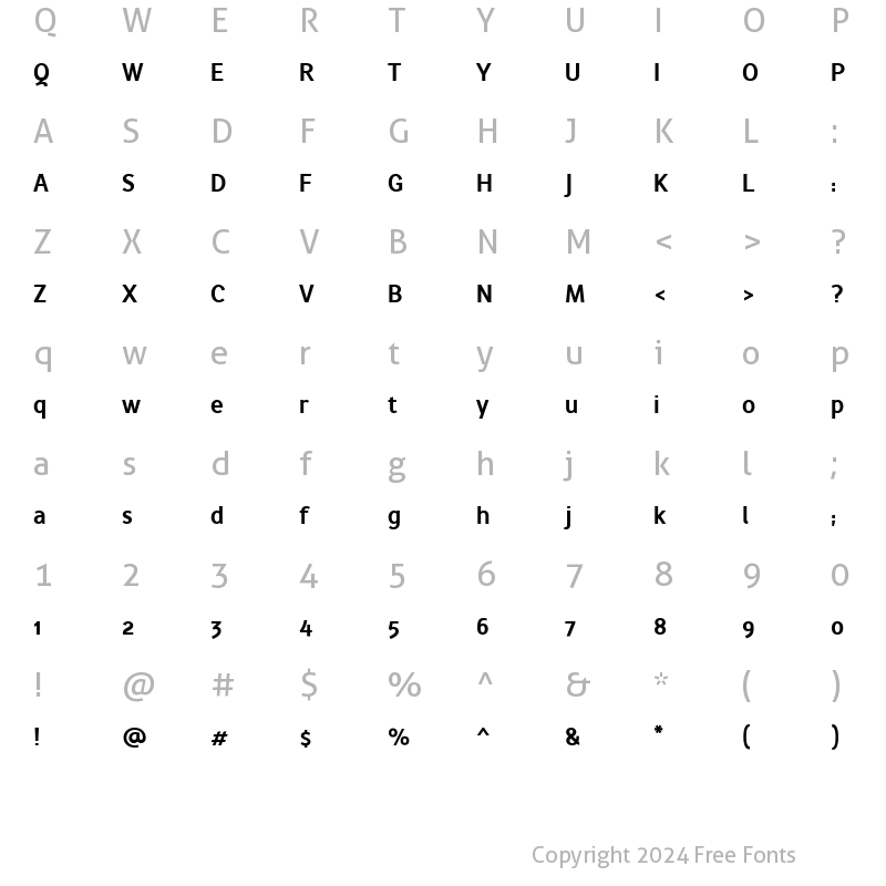 Character Map of AwanZaman Bold