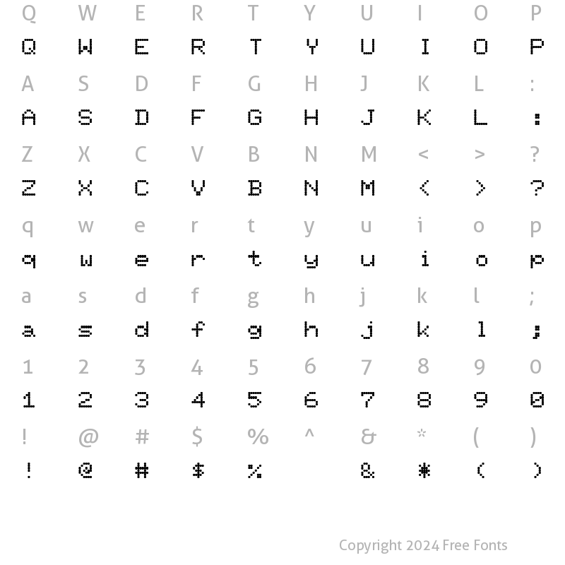 Character Map of AxlongScreen_Font-Light Regular