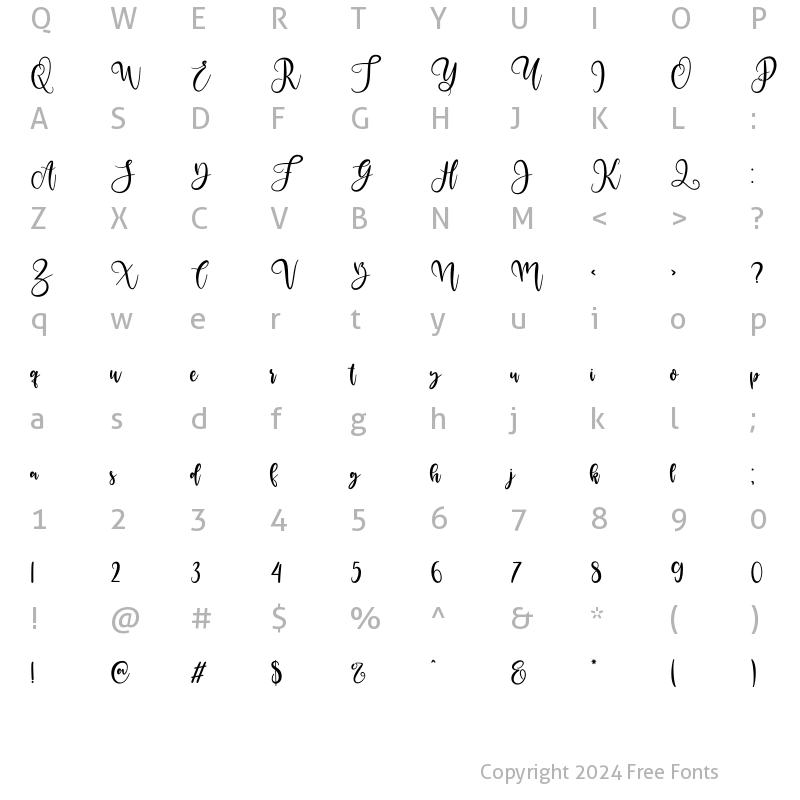 Character Map of ayahi Regular