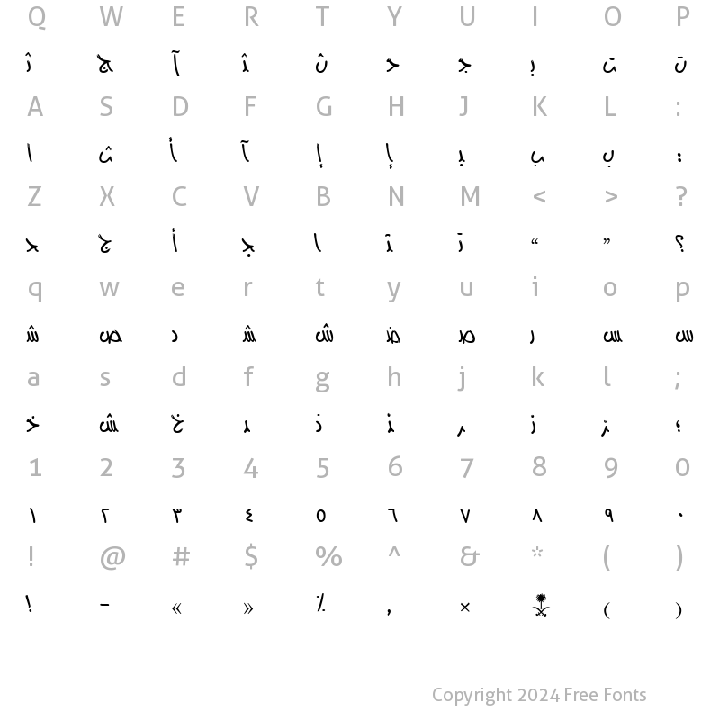 Character Map of AYM  FREEDOM S_N Normal