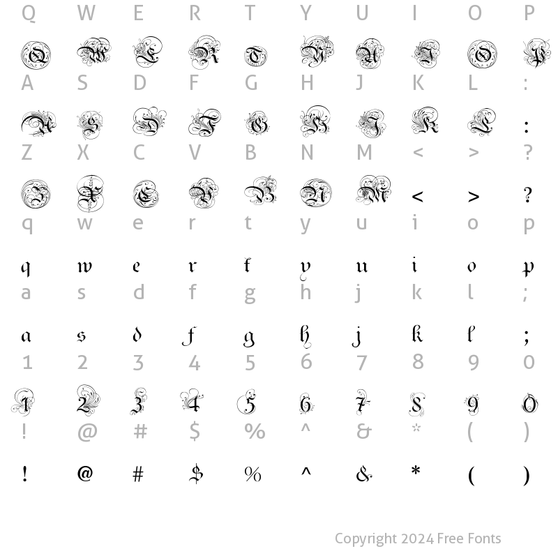 Character Map of AyresRoyal Regular