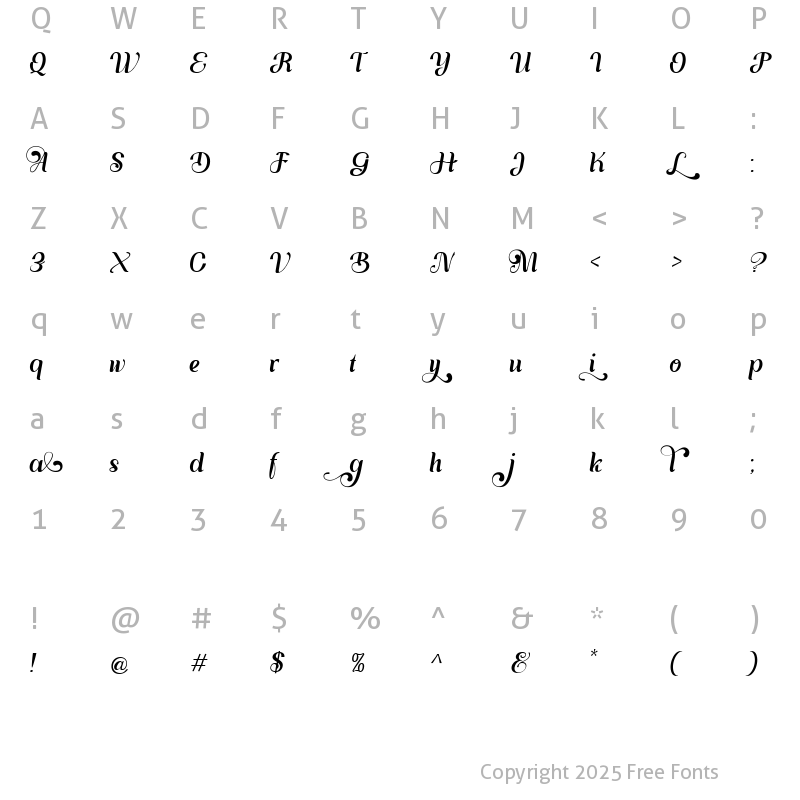 Character Map of Ayulia Molga Demo Regular