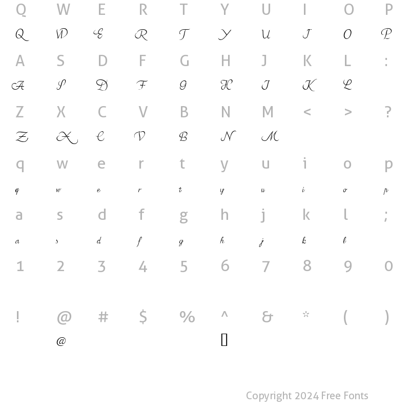 Character Map of Azariel Demo Regular