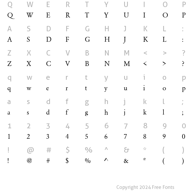 Character Map of AZGaramondC Regular