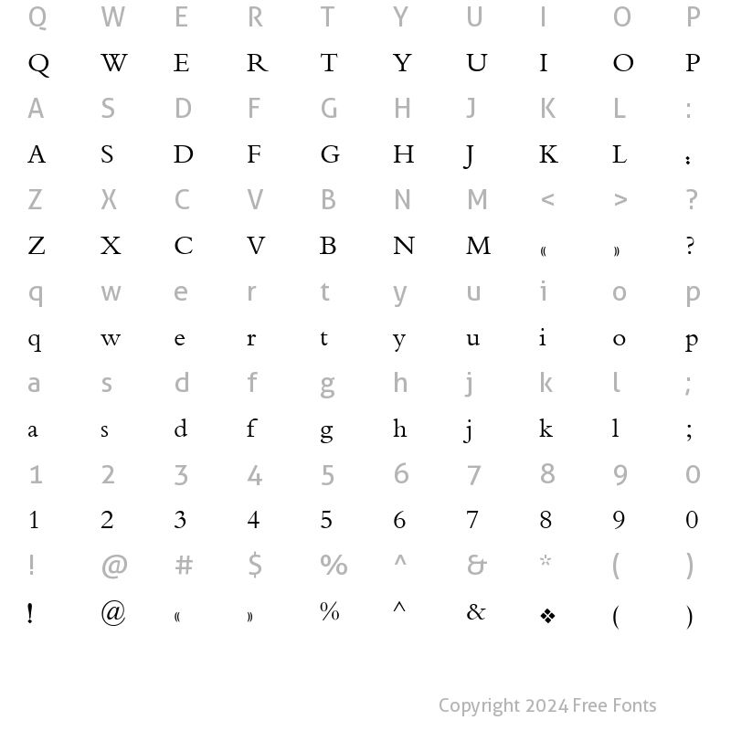 Character Map of Azhari Phatani 01 RQ Regular