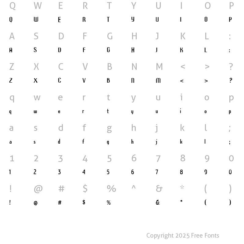 Character Map of Azimech Regular