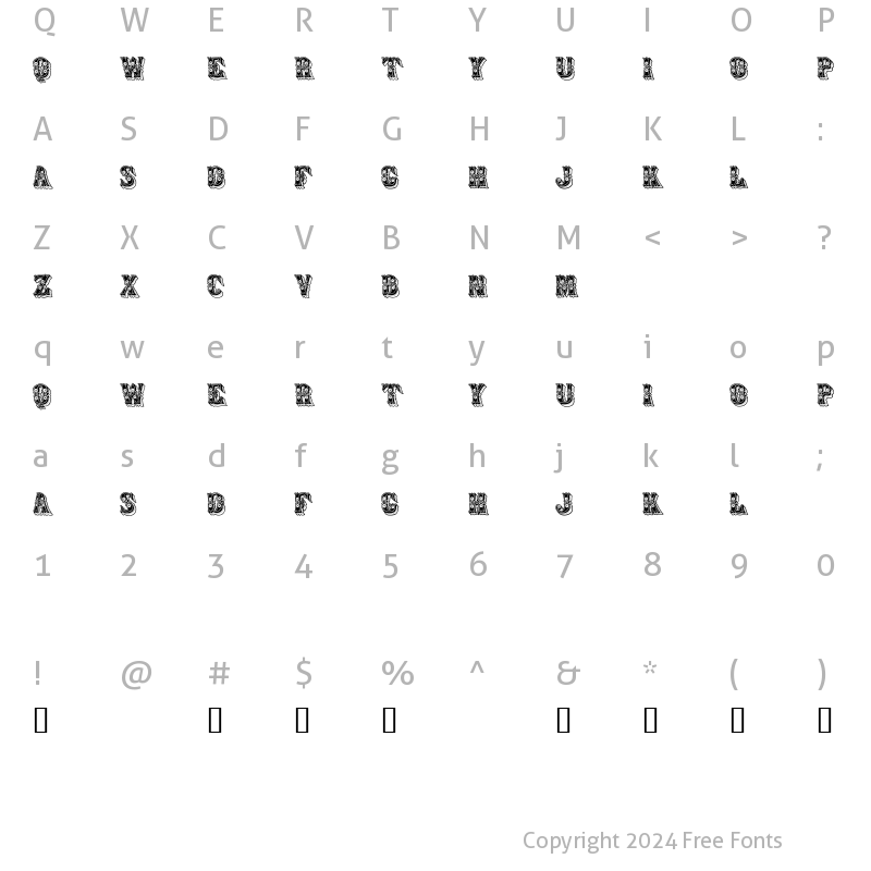 Character Map of Azteak Regular