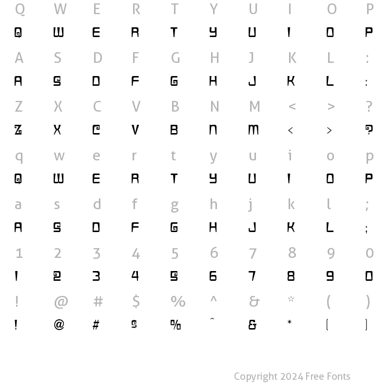 Character Map of Azteca Condensed Regular