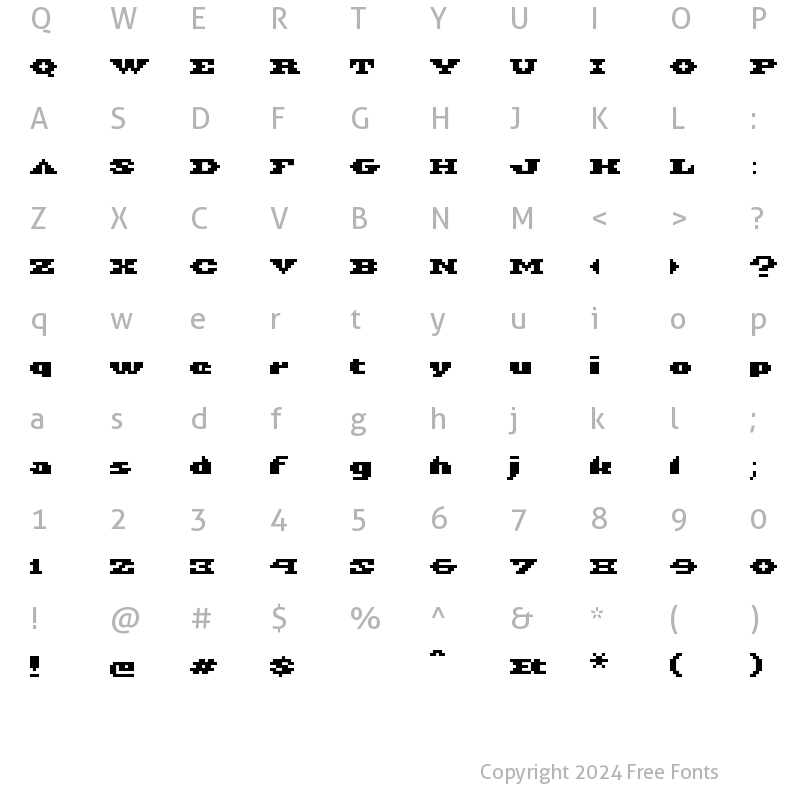 Character Map of Azteca Regular