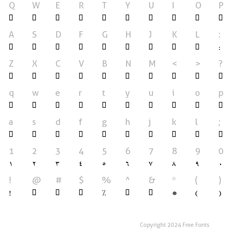 Character Map of B Baran Regular