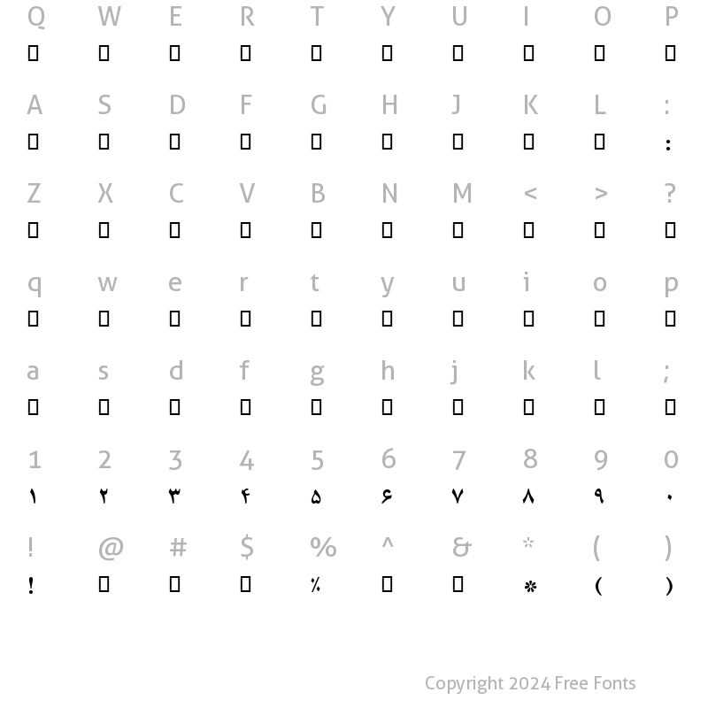 Character Map of B Compset Bold