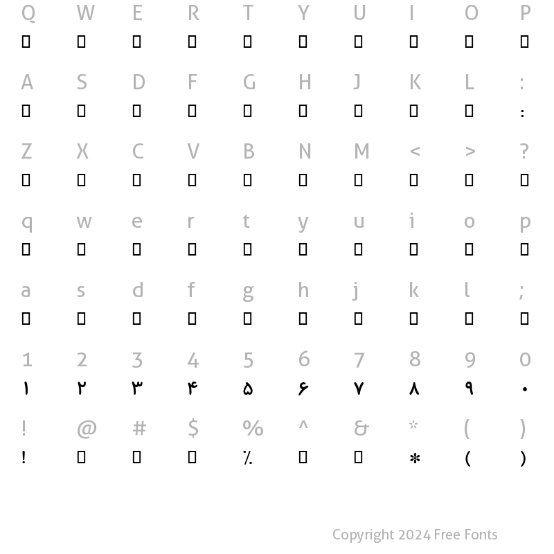 Character Map of B Koodak Bold