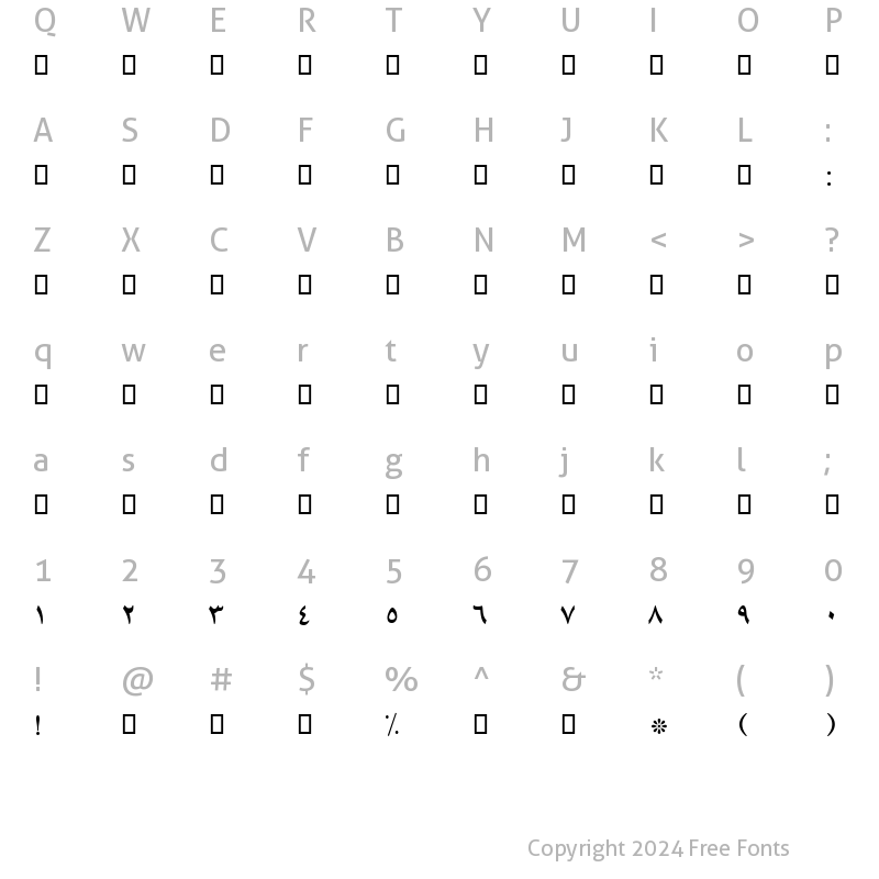 Character Map of B Lotus Bold