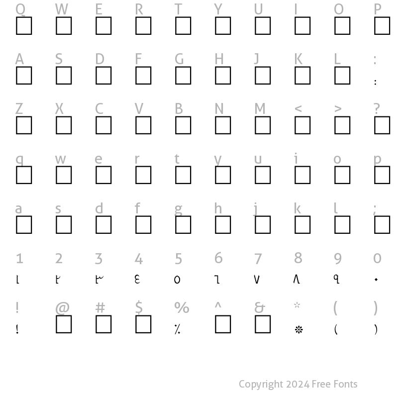 Character Map of B Makeh Regular