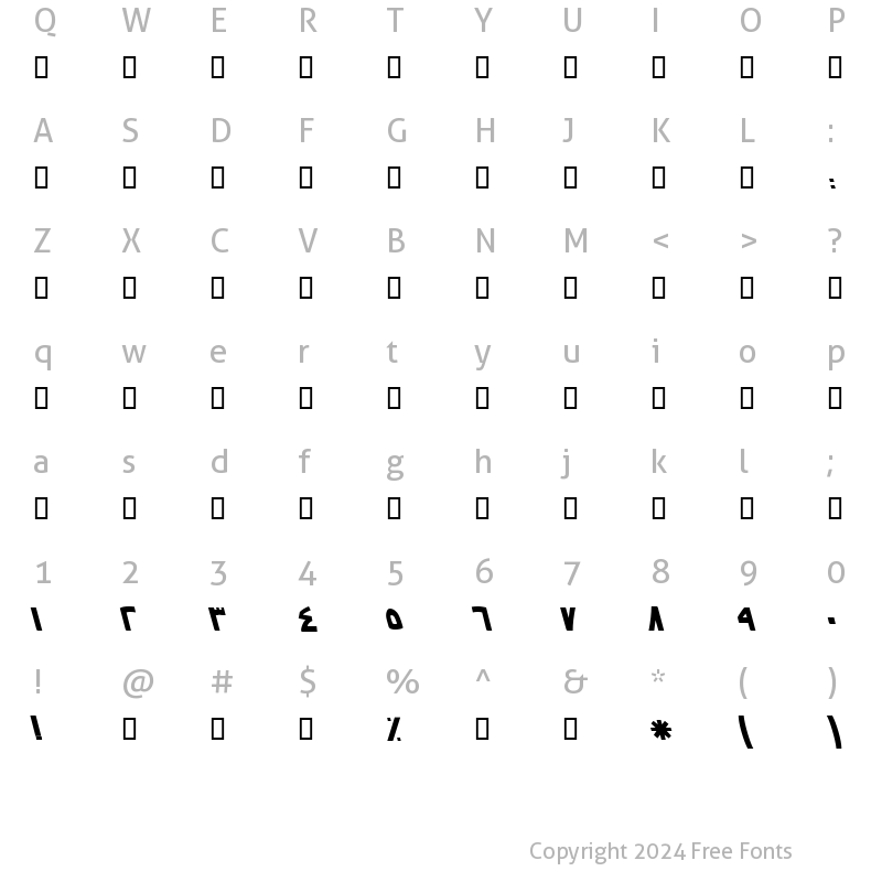 Character Map of B Nasim Bold