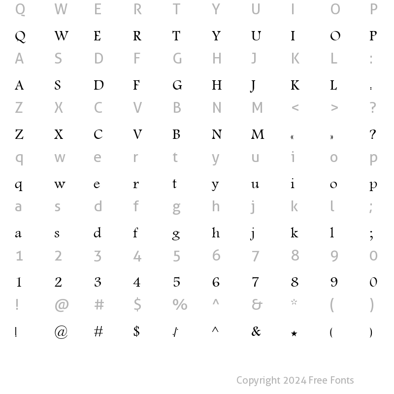 Character Map of B Siman Regular