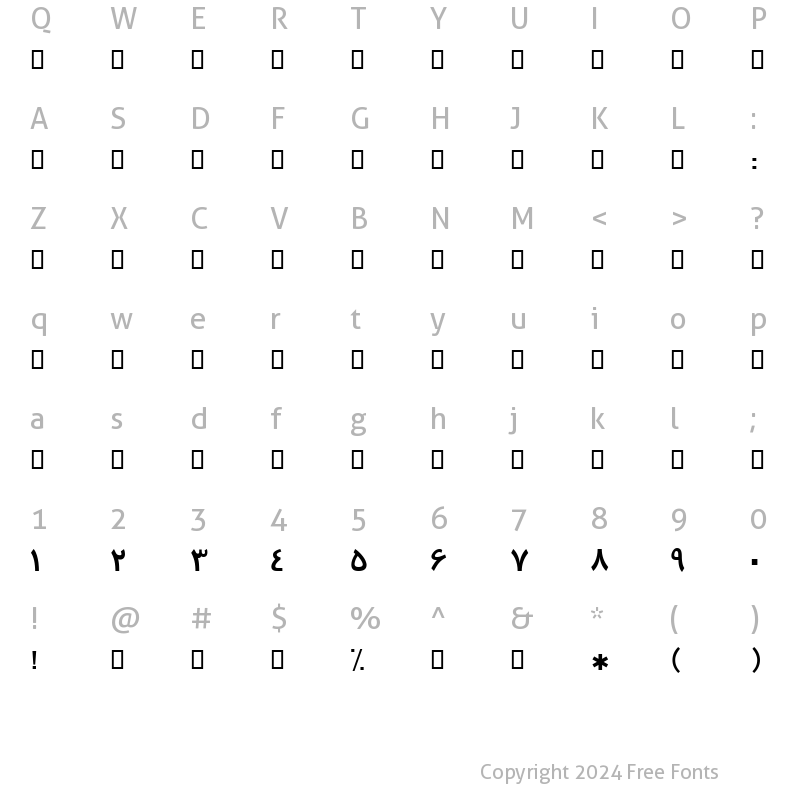 Character Map of B Traffic Bold