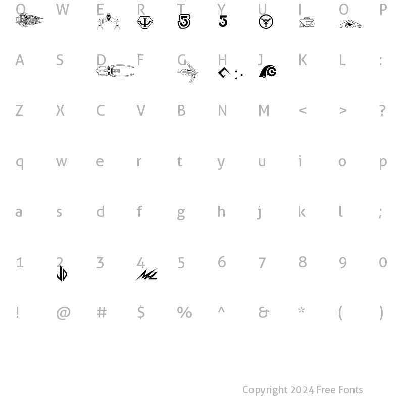 Character Map of B5wingdings Bold