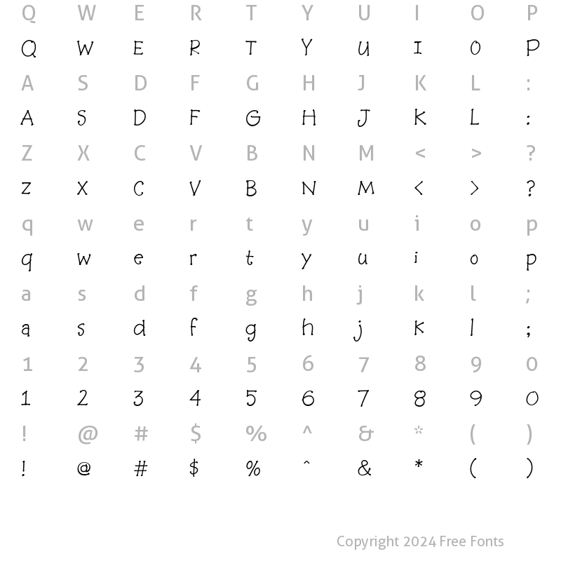 Character Map of BaaBookHmk Regular