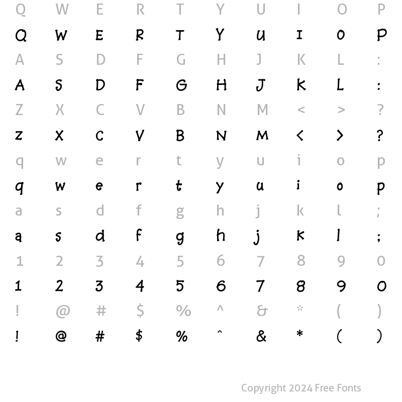 Character Map of BaaBookHmkBold Regular