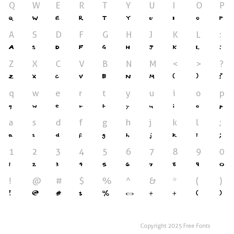 Character Map of Babelfish Regular