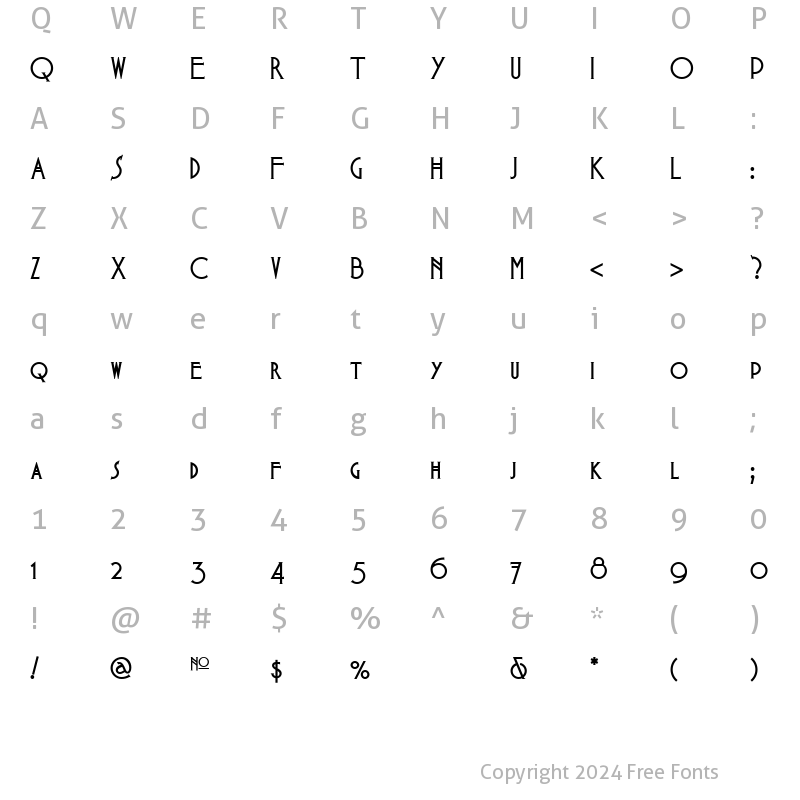 Character Map of Babes In Toyland NF Regular