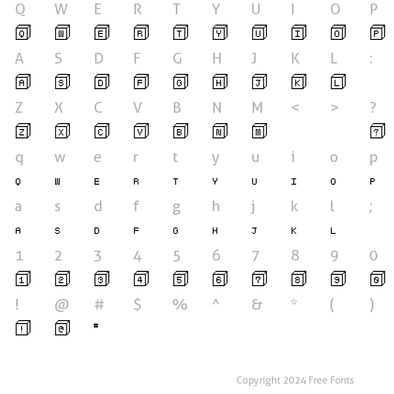 Character Map of Baby blocks Regular