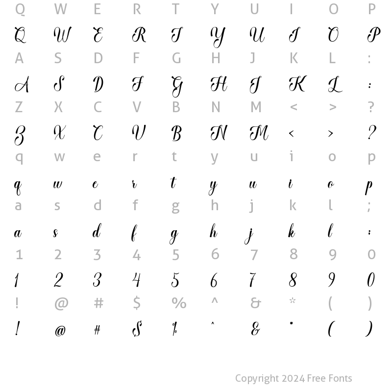 Character Map of Baby Child Regular