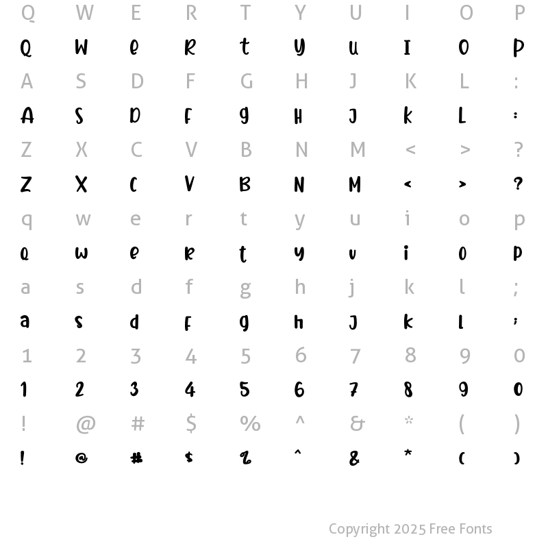 Character Map of Baby Chipmunk Regular