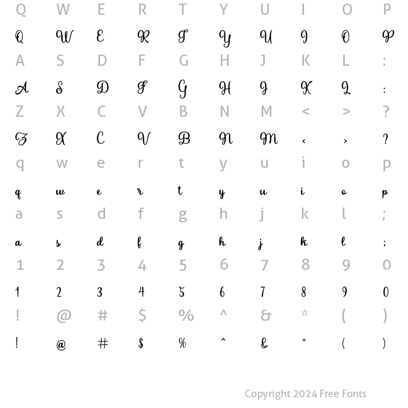 Character Map of Baby Dastheg Regular