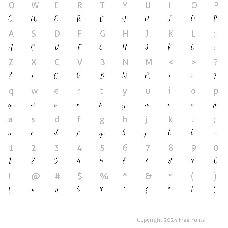 Character Map of Baby Freya Regular