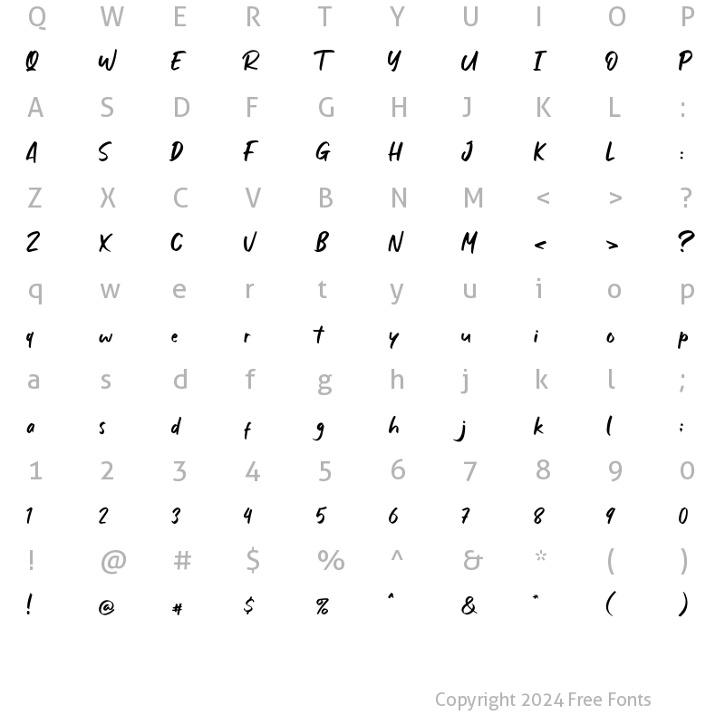 Character Map of Baby Greta Regular