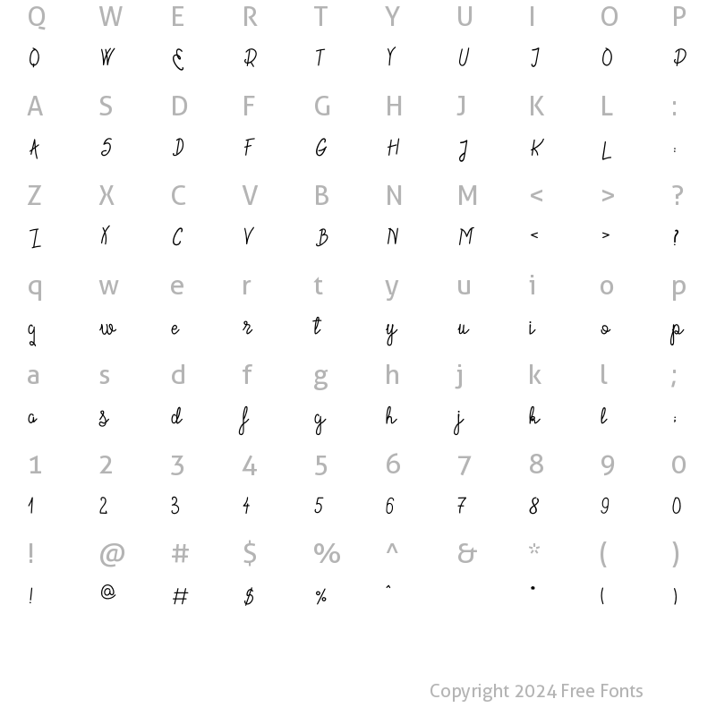 Character Map of Baby MonogramLP Regular