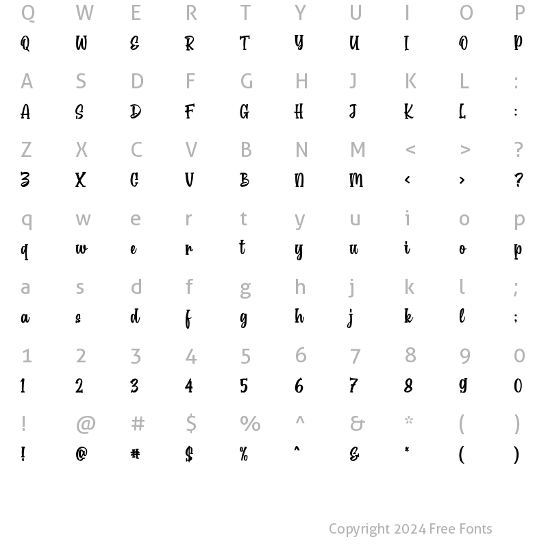 Character Map of Baby Paisley Regular