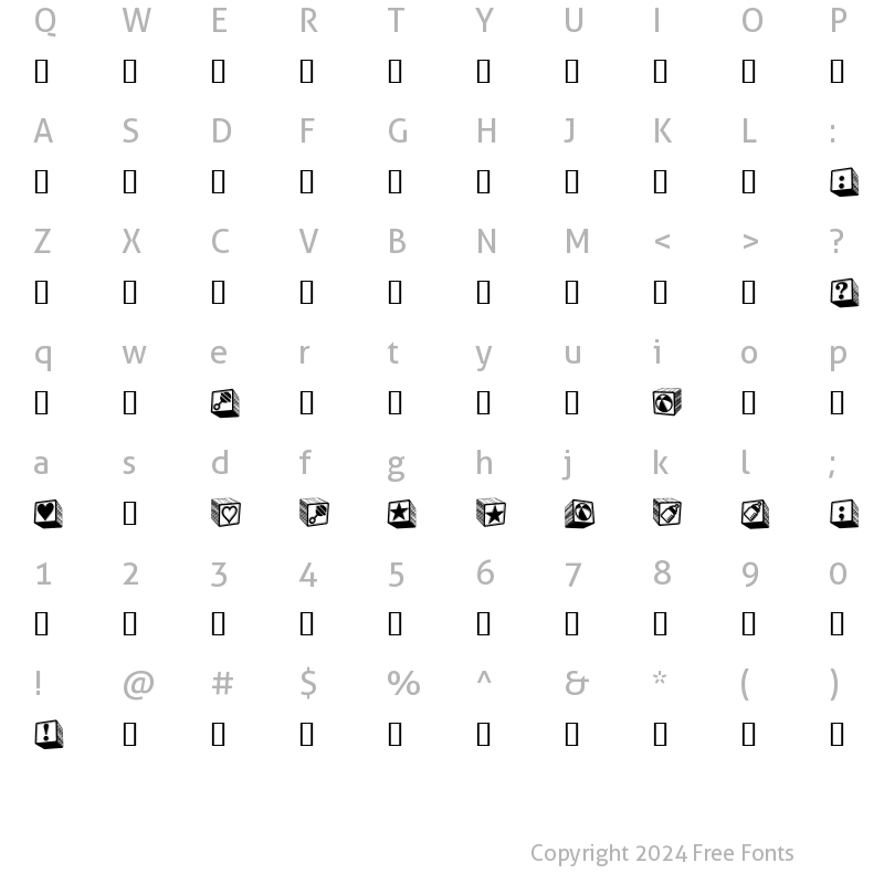 Character Map of BabyBlockDingBats Regular