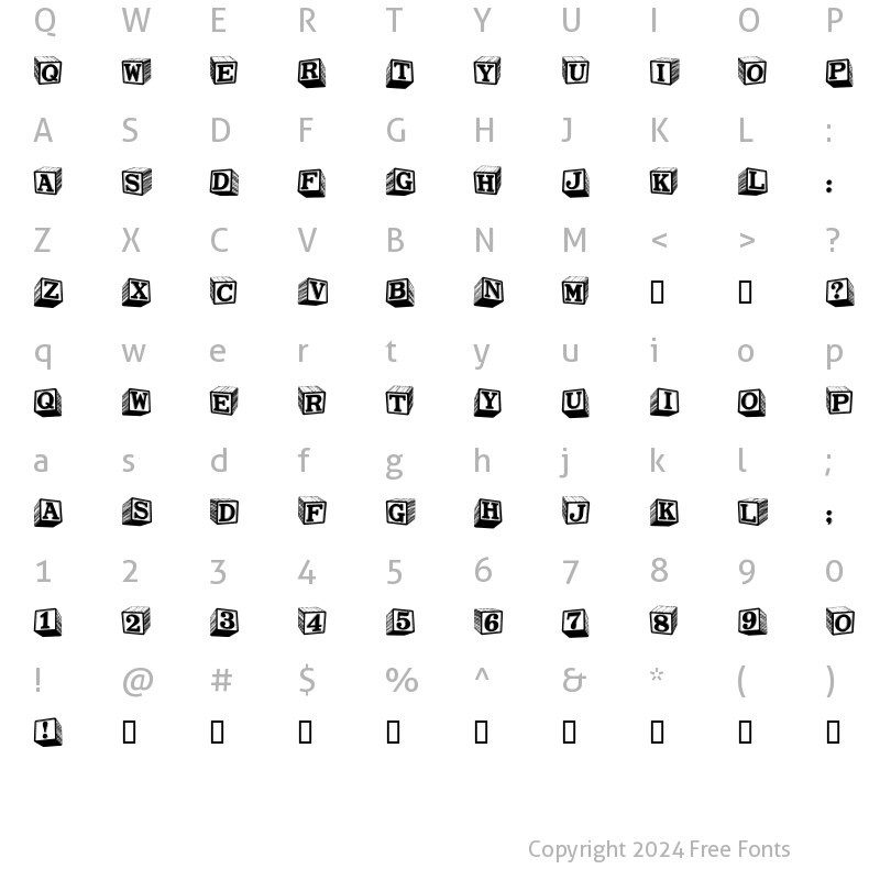 Character Map of BabyBlocks Regular