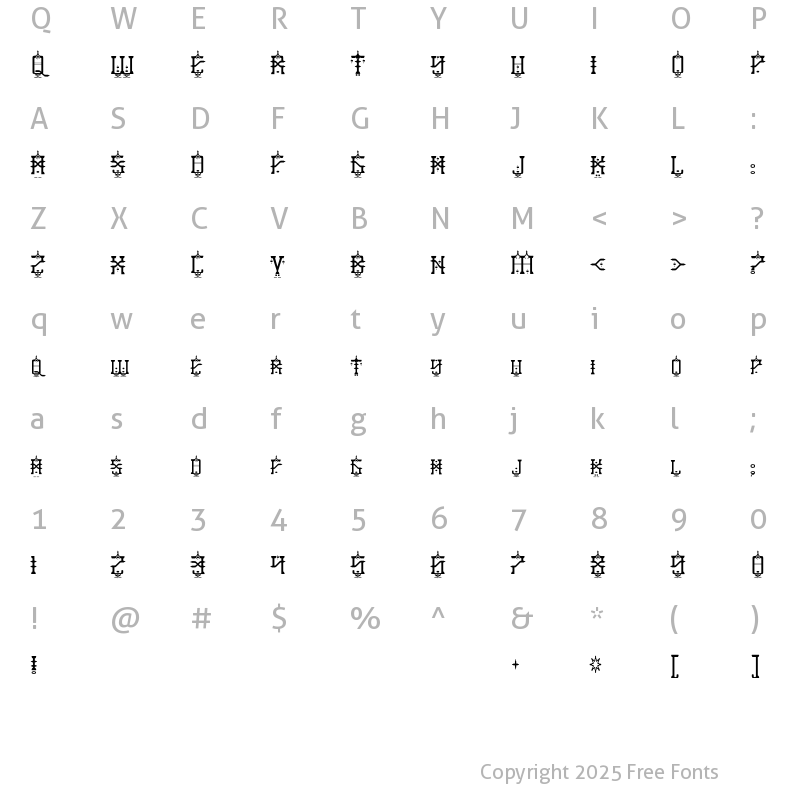 Character Map of BabyJeepers Regular